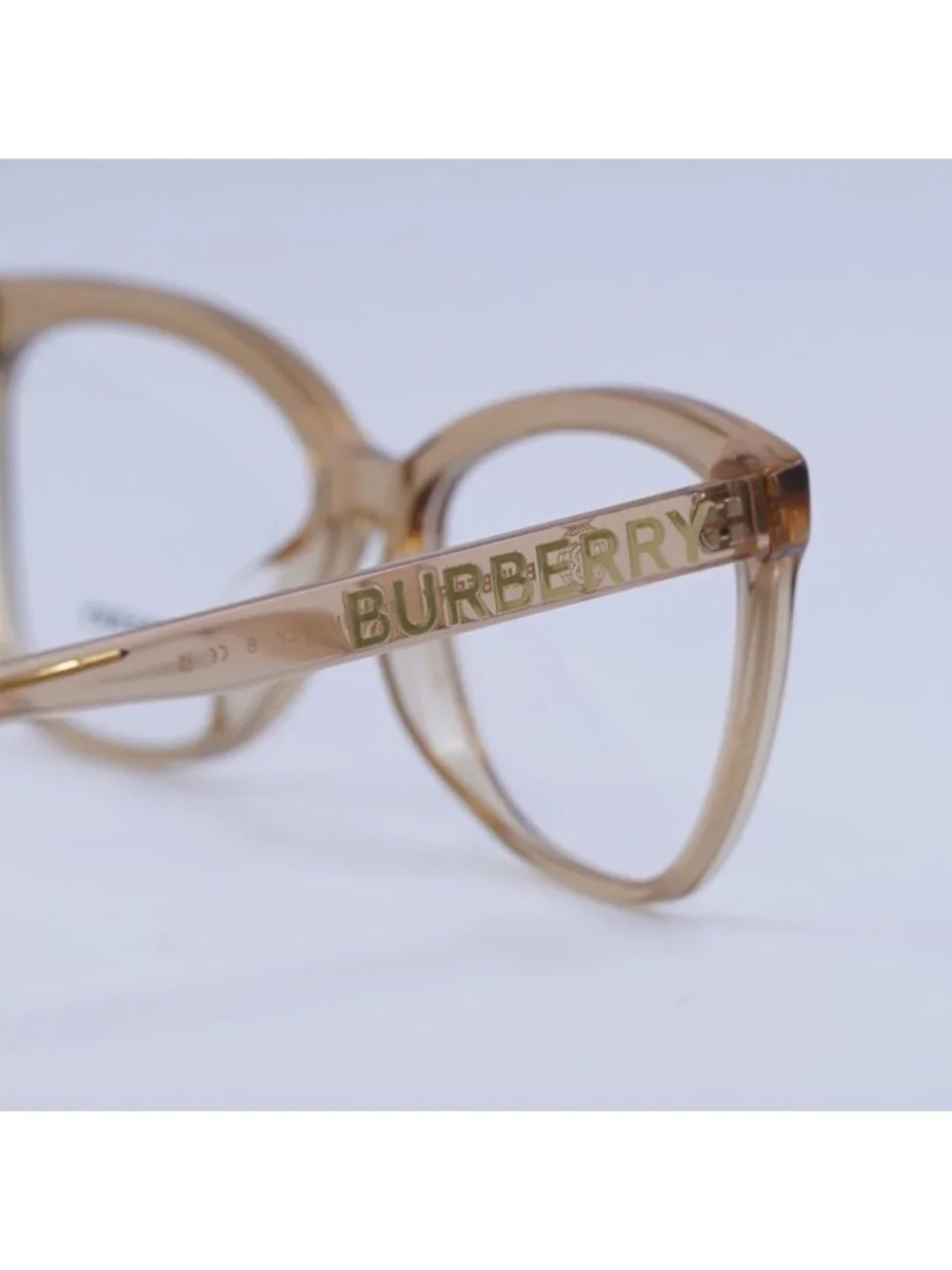 Burberry BE2364F 3779 Eyeglasses Transparent Brown 54mm Cat Eye Frame
